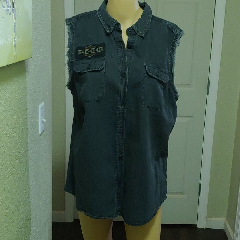 COPY - Harley Davidson button up top